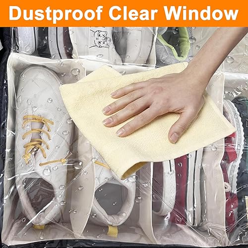 Miniatura 8 de homyfort Organizador de almacenamiento de zapatos debajo de la cama, paquete de 2 unidades para 32 pares, contenedor extra grande para zapatos,