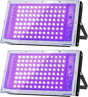 Glostars 100W LED UV Black Light, Powerful UV Spotlight, IP66, 395nm Lam...