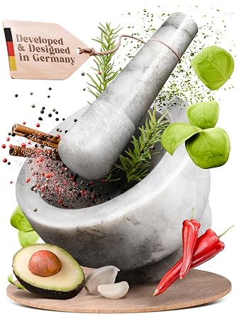 ChefSofi Marble 1.5 Cup-Capacity Mortar and Pestle Set