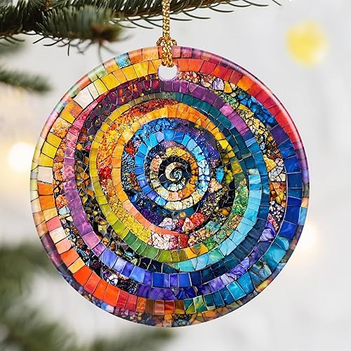 Miniatura 8 de Adornos de Navidad, Dodosky adorno de cerámica de olas del océano de 2.8 pulgadas, decoración navideña, adornos para árbol de Navidad, decoraciones