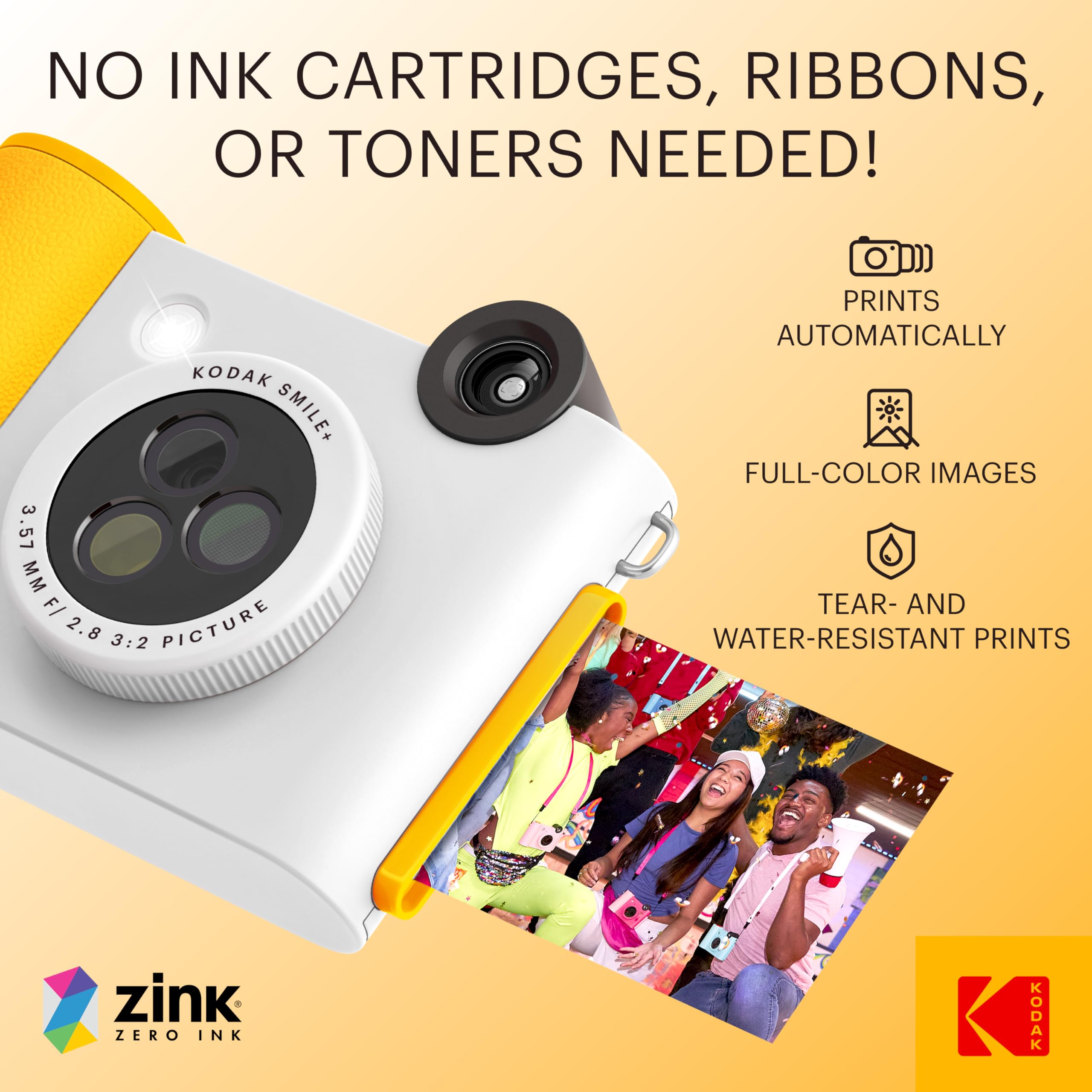 KODAK Smile 2-in-1 Digital Instant Print Camera Wireless Bluetooth Photo Printer Kodak 2x3 Premium Photo Paper 50 Sheets Color Green Nombre De Estilo Paper 50 Pack Bundle&pid=nmq3zmi4mz - View #10