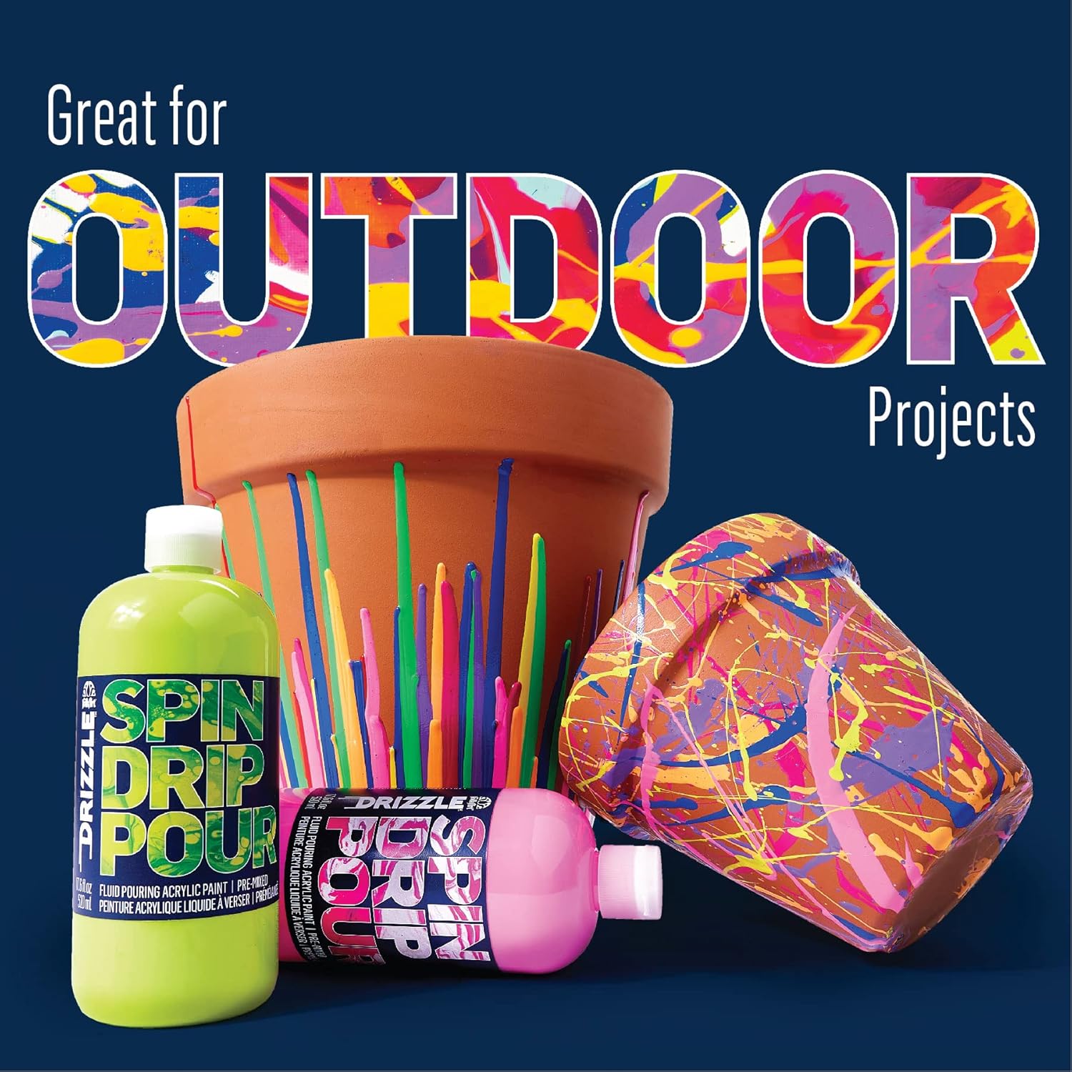 FolkArt Drizzle Pre-Mixed Acrylic Pouring Paint, Canyon 17.6 fl oz Premium High Gloss Finish Fluid Pouring Paint Perfect for Indoor & Outdoor Arts and Crafts Projects, 50386