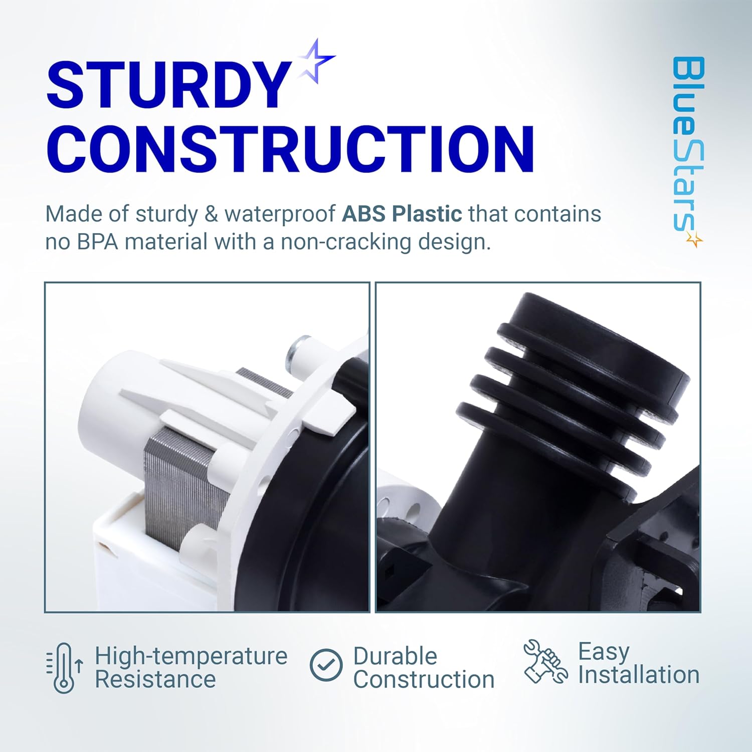 [UPGRADED] BlueStars 154580301 Dishwasher Drain Pump - Compatible with Frigidaire & Kenmore Dishwashers - Easy to Install & Ultra Durable - Replaces AP4019644 154491301 PS1765174 1257094