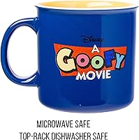 Vista 3 de Silver Buffalo - Taza de cerámica de campamento de A Goofy Movie de Disney, diseño retro con Goofy, Max Goof, Roxanne y Bobby Zimmeruski, 20 onzas