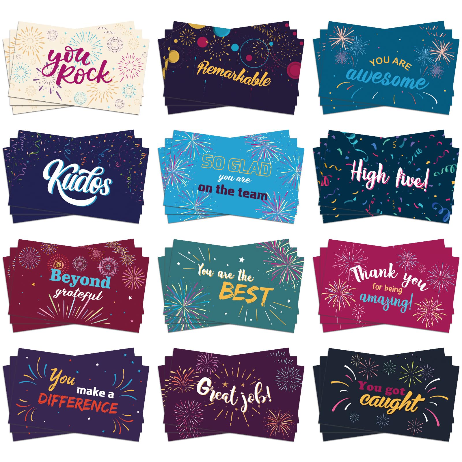 Yeaqee 240 Pcs Employee Appreciation Cards Kudos Cards Funny Blank Back Motivational Card Encouragement Thank You Note Cards Recognition Card for Teacher College Student Affirmation Gift