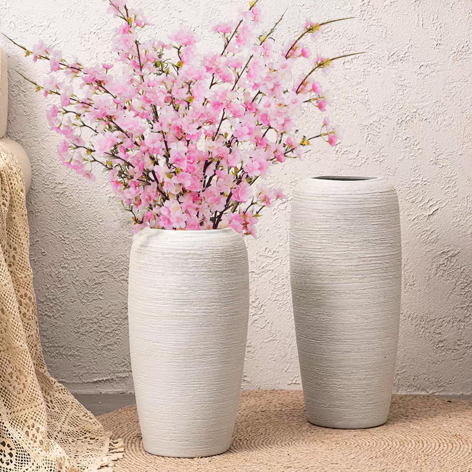4 Rami Di Fiori Artificiali Di Ciliegio 105 Cm: Decorazione Primaverile E Pasquale In Seta - 5
