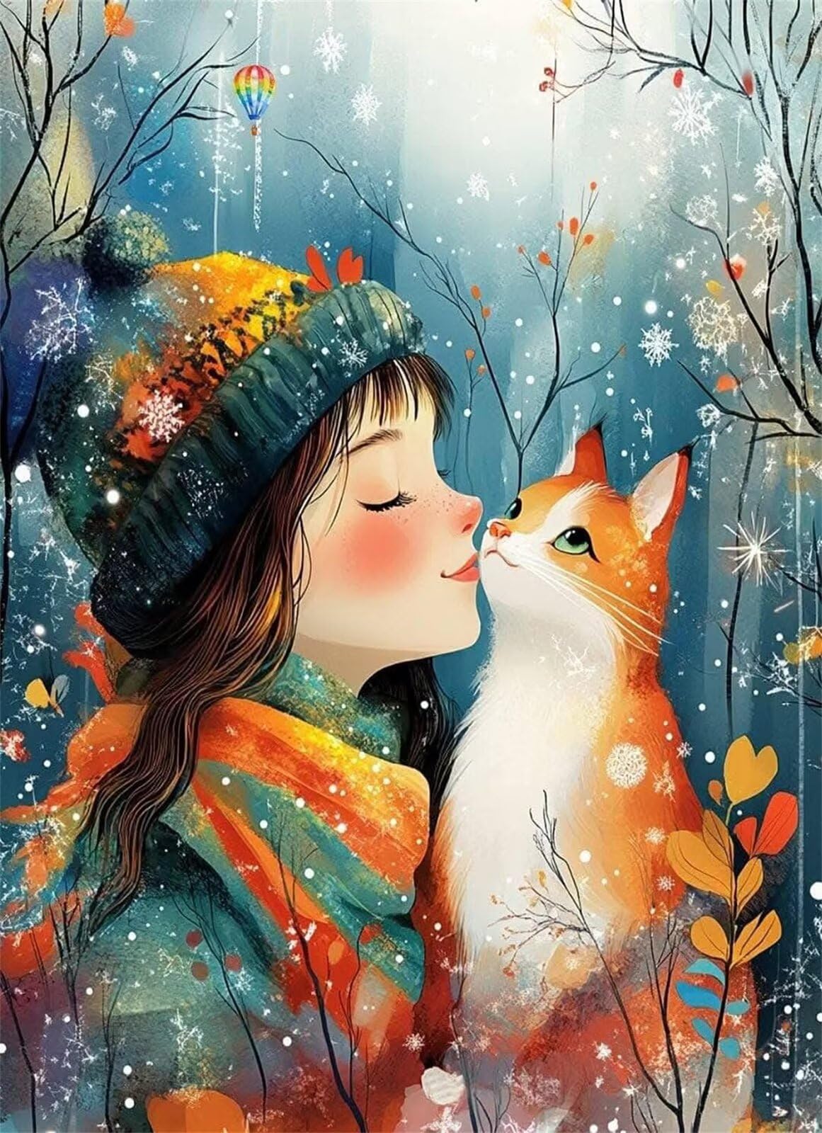 Puzzle 1500 Piezas para Adultos y Familia - Gata Niña Acuarela | Rompecabezas de 87x57 cm | Juego de Mesa de Descompresión y Relajación Cumpleaños