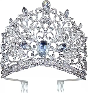 Jeweled Wedding Tiaras and Crowns for Women Birthday Prom, Wedding Tiaras and Crowns with Combs, Crystal Queen Crown Wedding Tiara for Bride, Princess Headpieces Quinceanera Pageant Crown