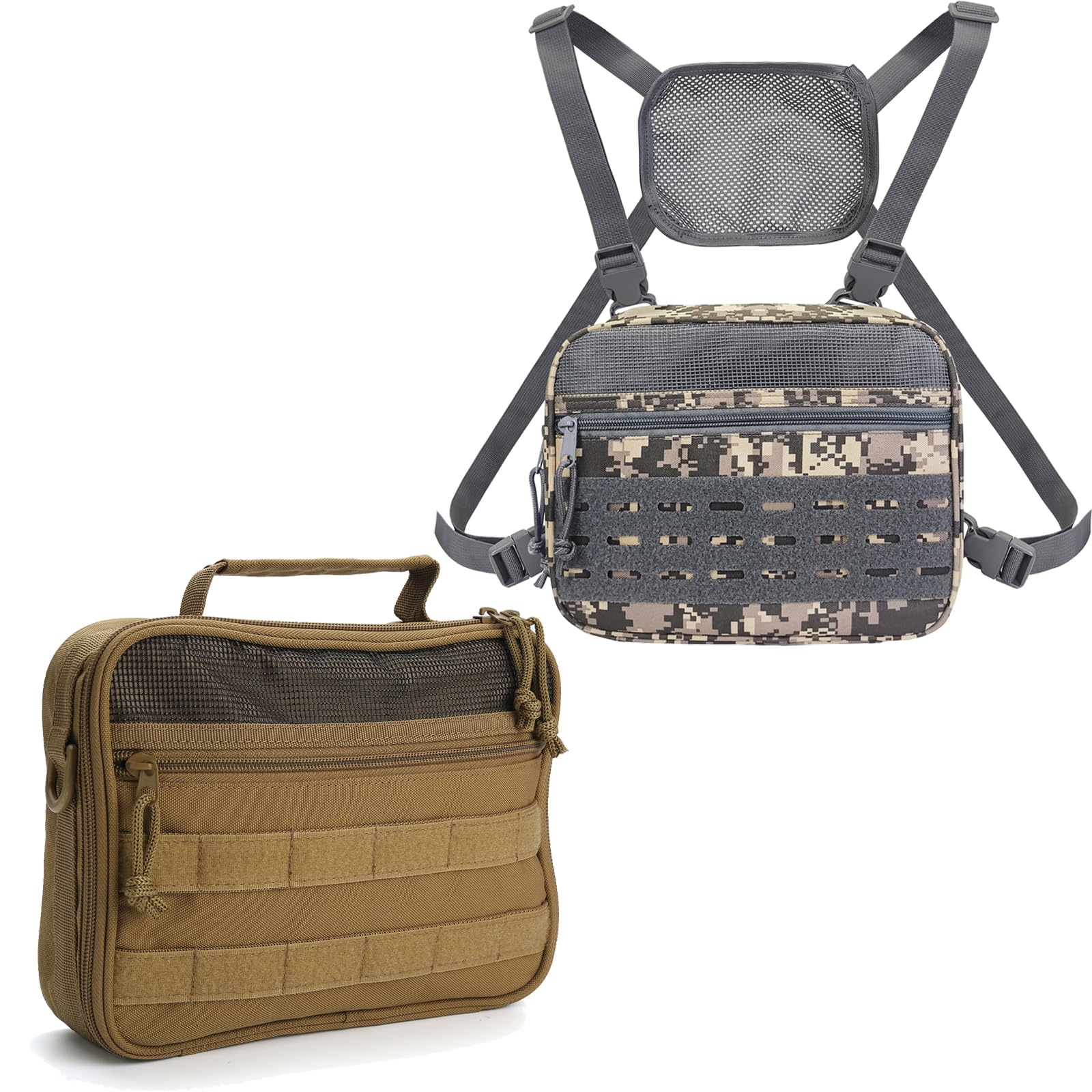 SUNRISING Mens Toiletry Travel Bag and Tactical Chest Rig Bag
