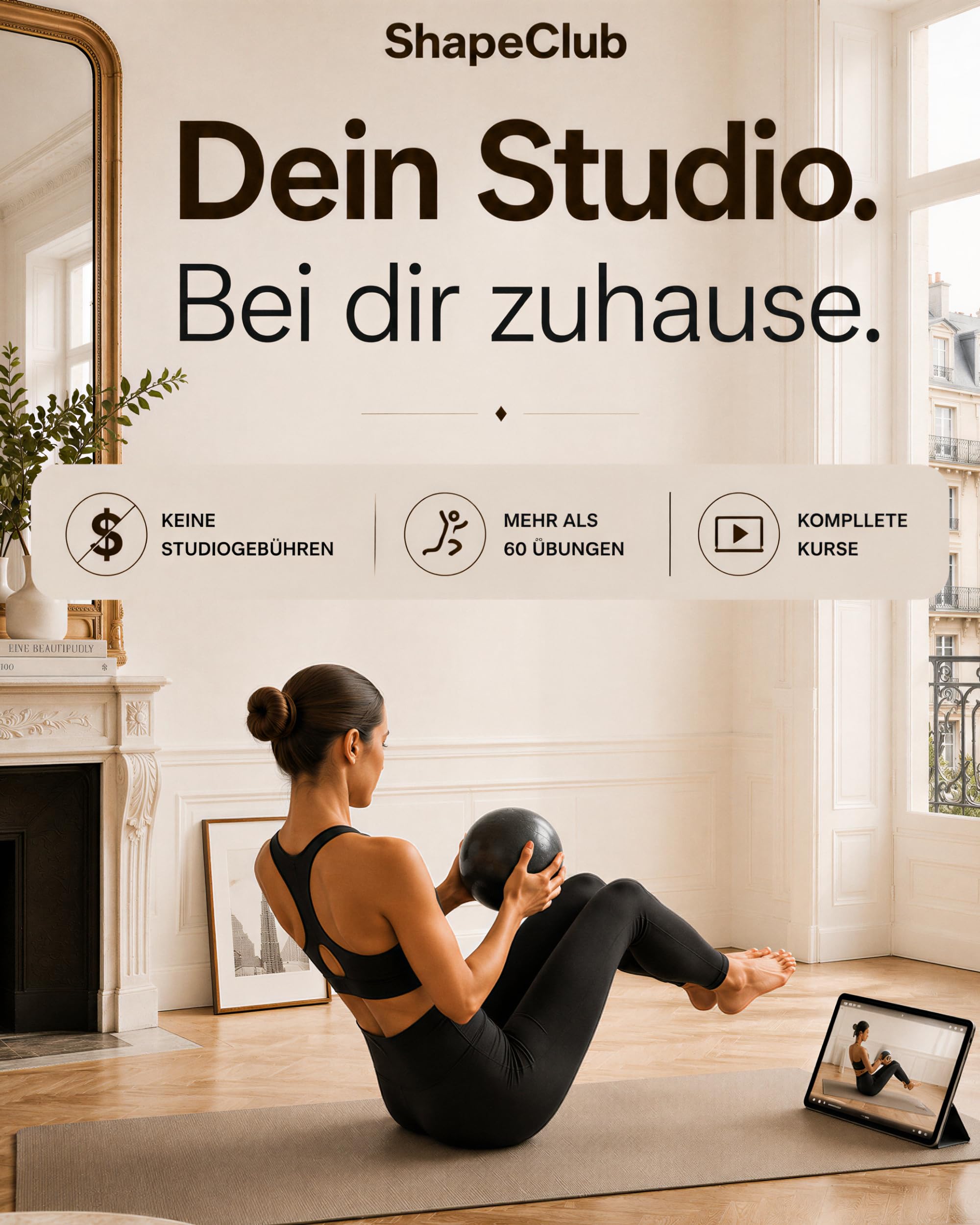 Juego de pilates de alta calidad, anillo y pelota, calidad de estudio, vídeos de ejercicios