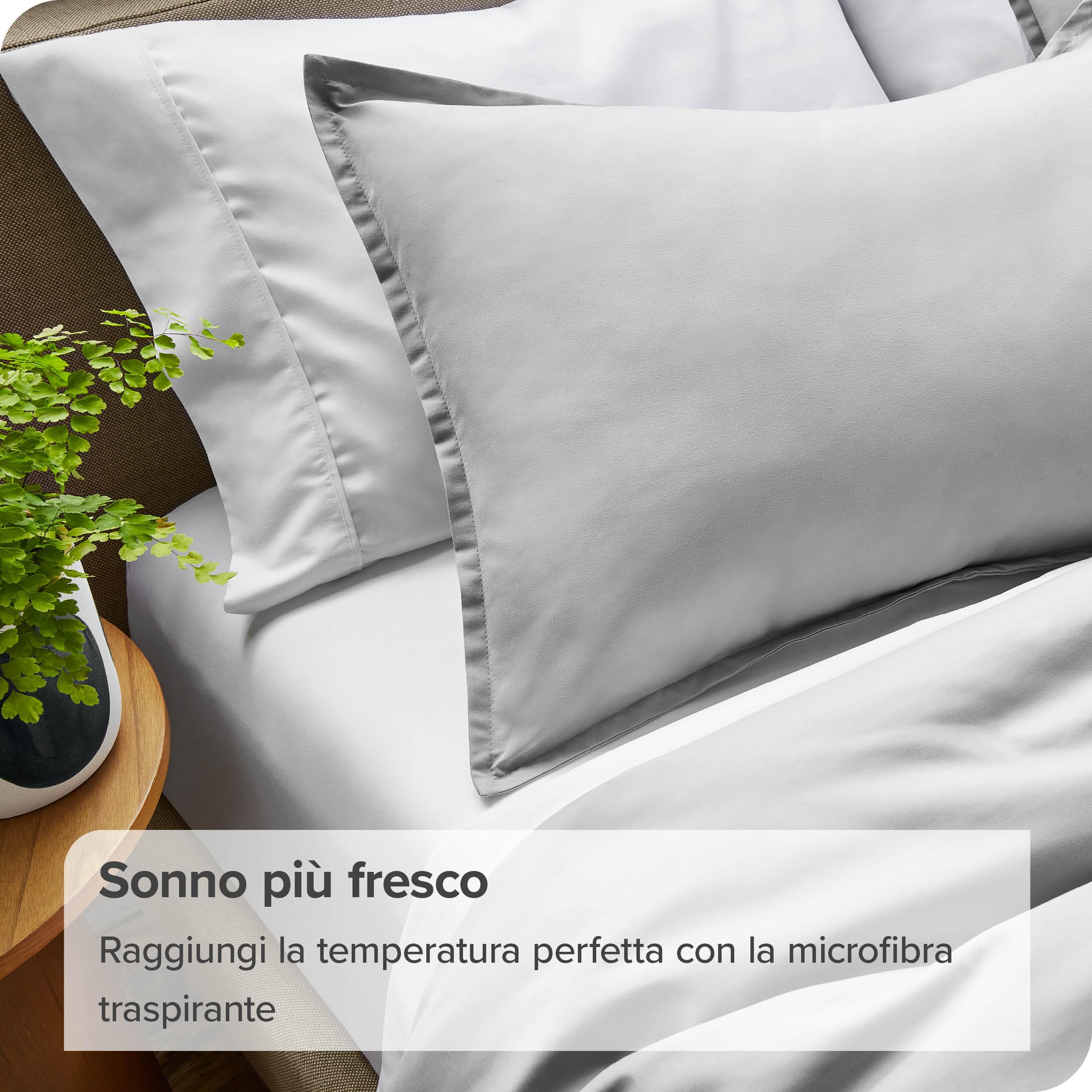 Bare Home Set Copripiumino 220 x 200 cm - Copripiumino in Microfibra 220 x 200 e 2 Federe (220 x 200/80 x 80 x 2, Grigio chiaro)