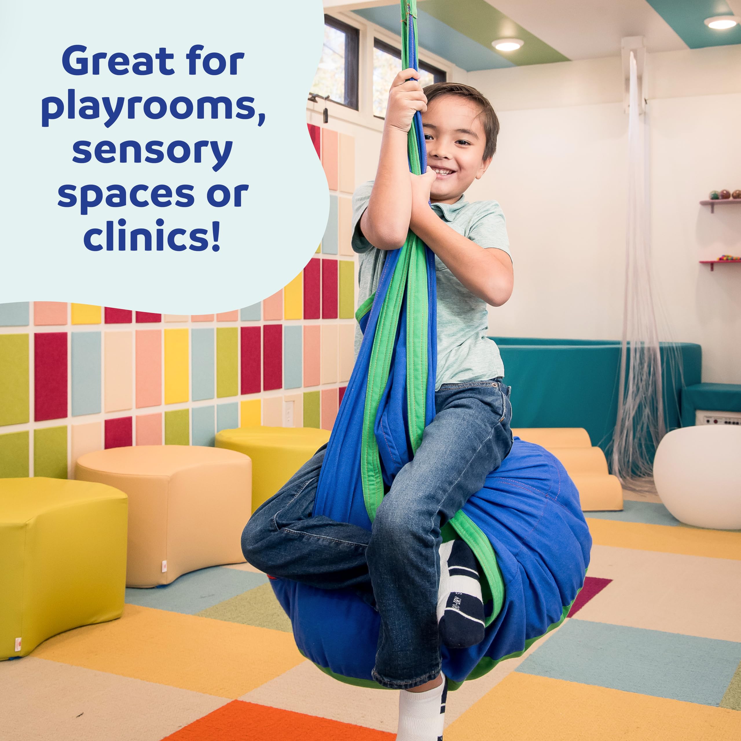 Fun and Function - Cocoon Climbing Swing - Special Needs Hanging Cocoon Swing for Kids - Sensory for Kids with Special Needs - for Children Ages 3-10 - Image 6