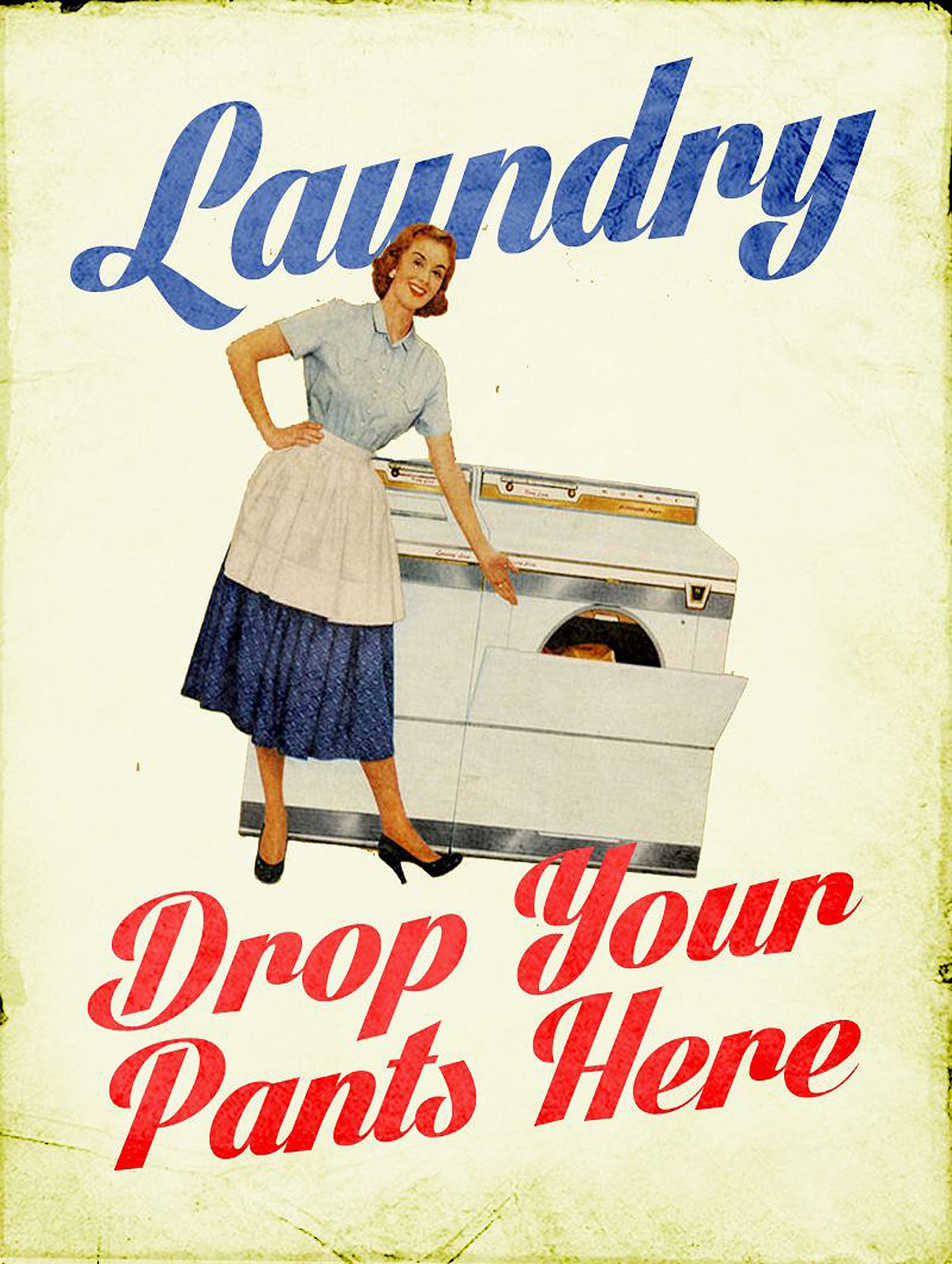 Shawprint Limited Mixed Colours Laundry Drop Your Pants Here Funny Joke Retro Metal Tin Wall Plaque Sign Novelty Gift Home Bar Shed Man Cave (150Mm X 200Mm (6" X 8")