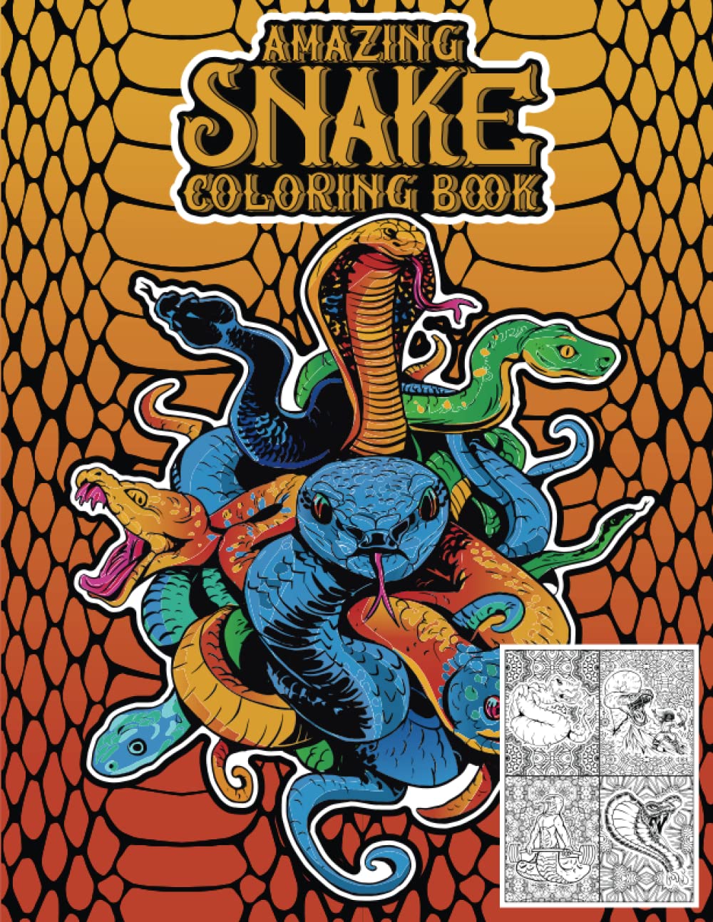 Amazing Snake Coloring Book: Reptile Book With Unique Drawings