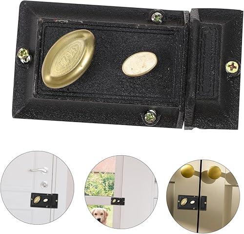 Miniatura 9 de KONTONTY 1 juego de cerraduras de puerta de madera vintage, manija de puerta con cerradura, cerradura de cilindro, cerraduras de perno muerto para