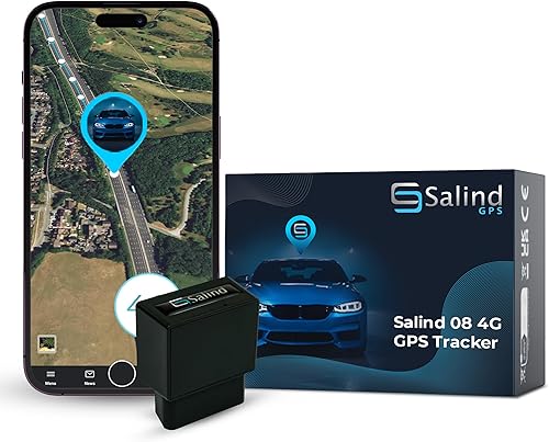 Salind GPS 4G LTE OBD 9-35V Rastreador de flota y vehículos – Coche oculto, camión, localizador de remolque con monitoreo en tiempo real, historial