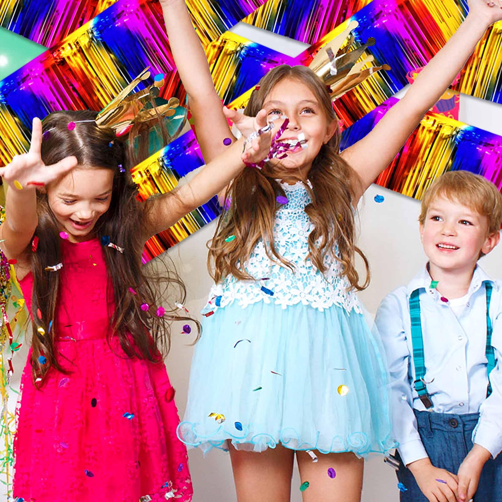 3 Packs Metallic Foil Fringe Garland, Metallic Tinsel Streamers Fringe - View #6