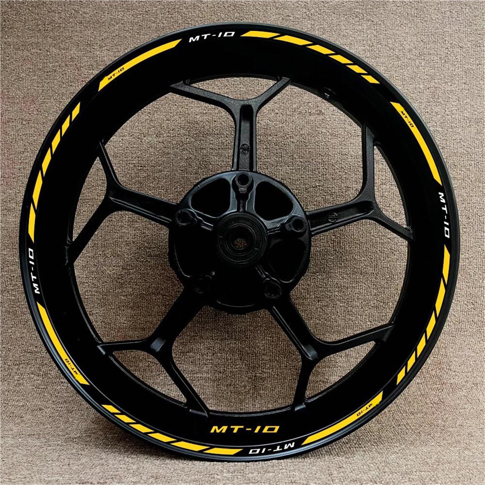 Sticker Part for Y-AMAHA MT-10 Mt10 Motorcycle Wheel Hub Stickers Complete Set 17 Inch Rim Reflective(Gold)