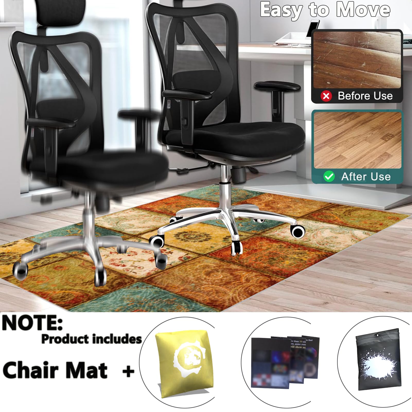 Grote gaming bureaustoel mat tapijtbeschermer 100 x 140 cm antislip zachte vloermat voor tapijt en hardhout bureaustoel mat voor gaming stoel vloerbeschermer voor thuiskantoor