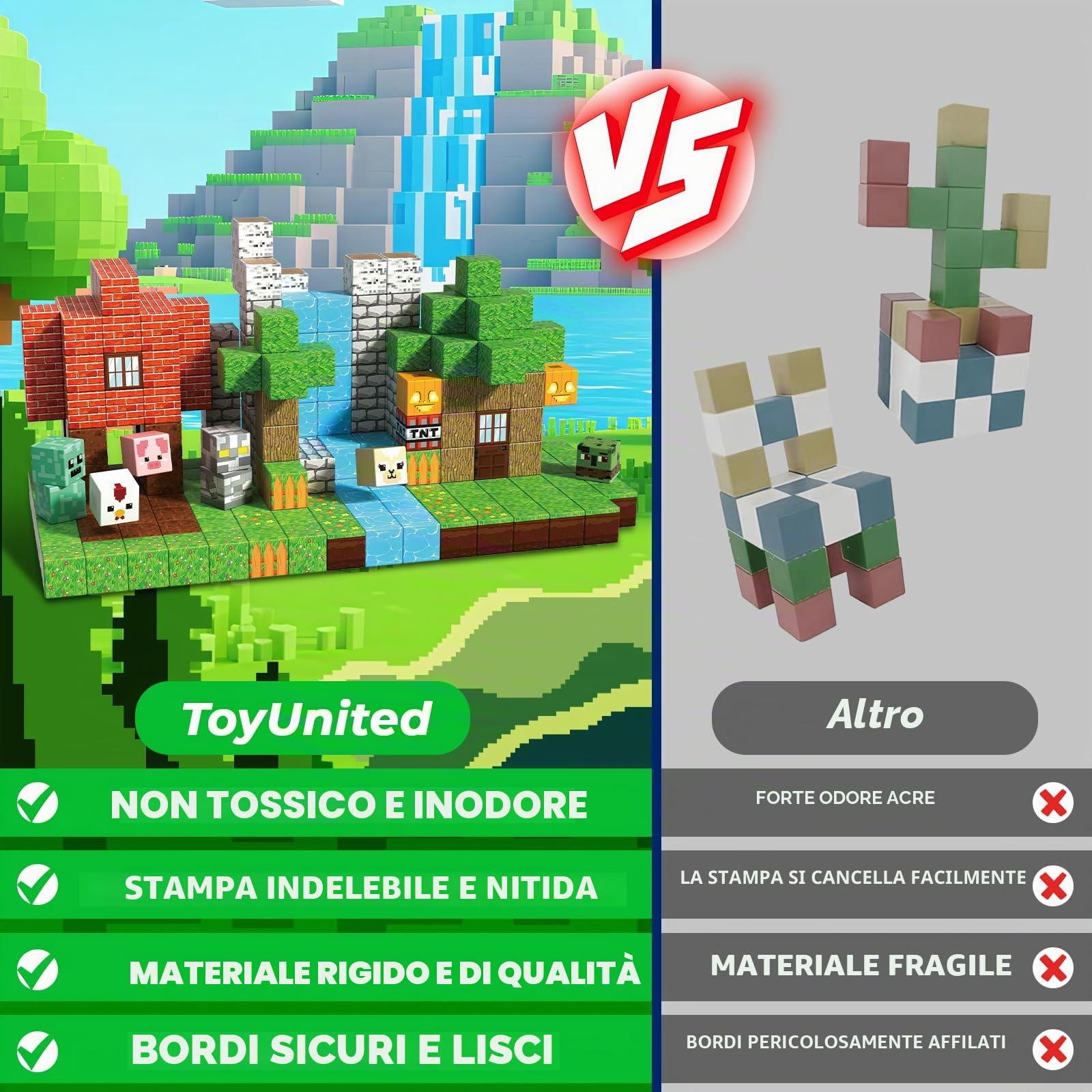 ToyUnited Blocchi magnetici con magiche avventure fluviali: 300 blocchi magnetici: costruisci la tua caccia al tesoro con figure e paesaggi creativi!
