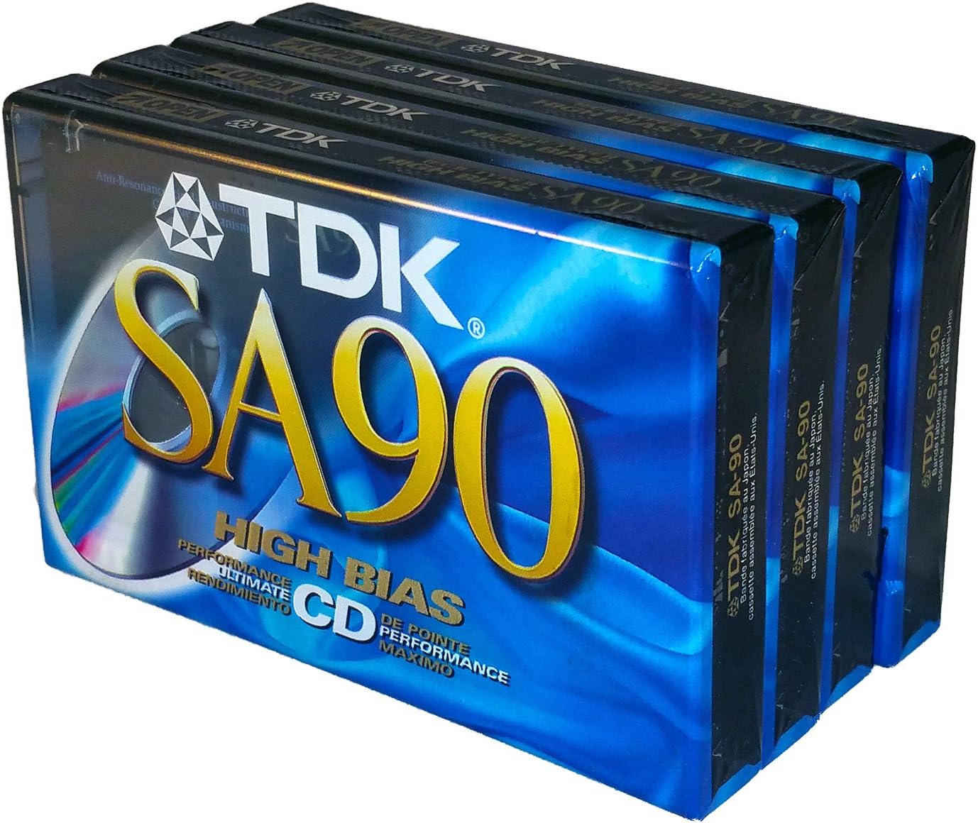 SA 90 High Bias Ultimate CD Performance Blank Audio Cassettes, 4 Pack