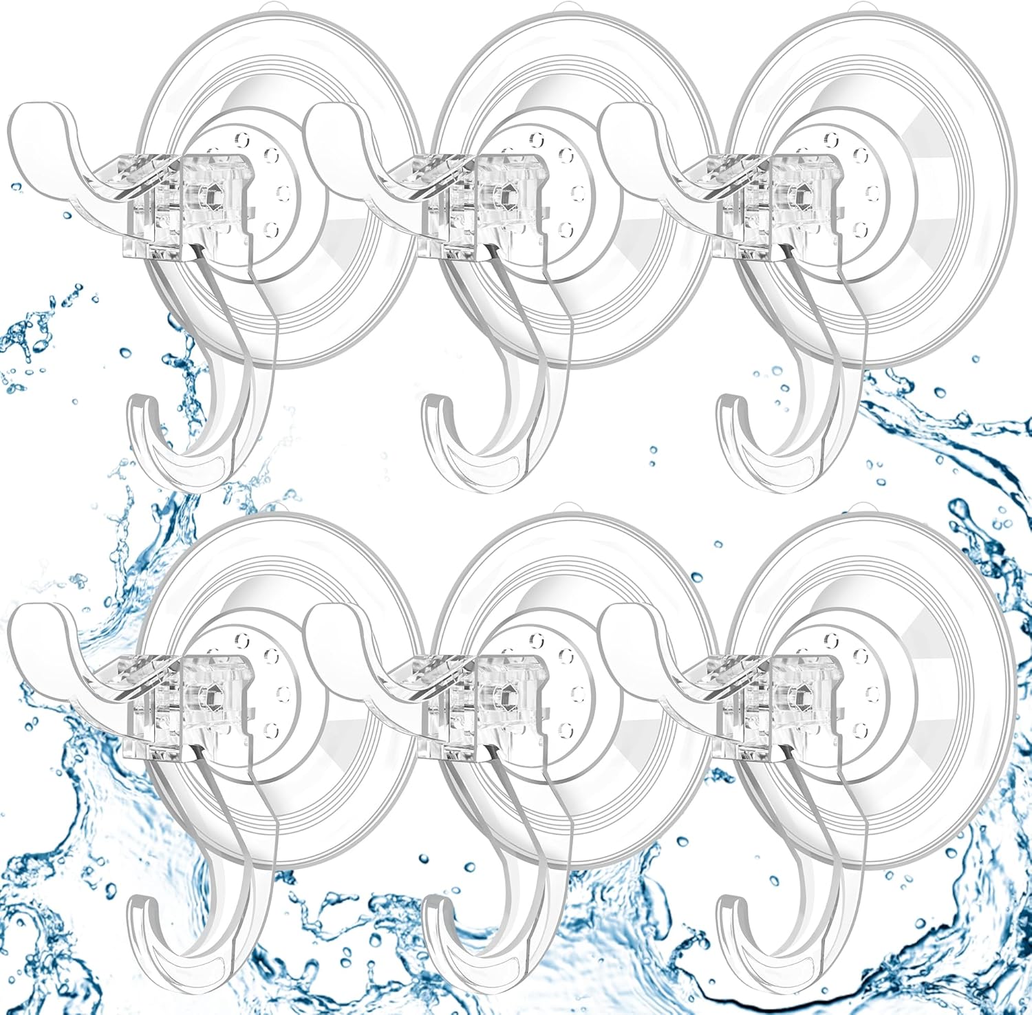 Hot Deals Today 🇺🇸 – Goabroa Suction Cup Hooks, 6 Pack Clear Window Suction Cups with Hooks,...