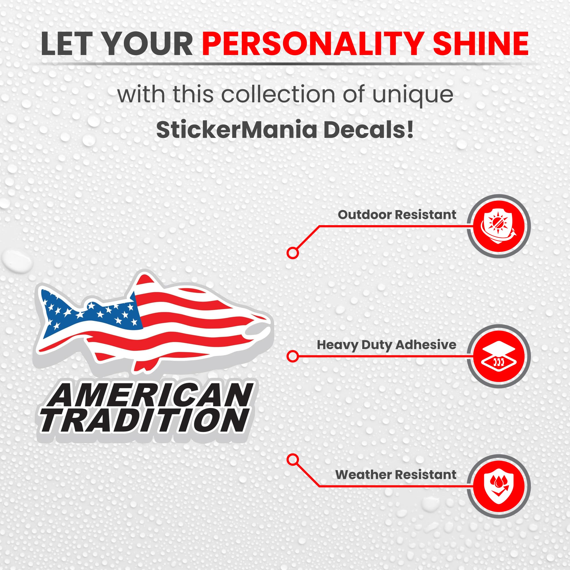 Sticker Mania Outdoors Sticker Decals - Fun Decal Set, Weather Resistant Vinyl Sticker, Water Resistant Sticker, Set of 3 Modern Stickers