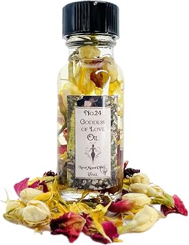 Goddess of Love Oil by New Moon Vibes - Attraction Love Joy Passion Commitment Intimacy Fidelity - Spells Rituals Conjure - Handmade with Essential Oils & Herbs - Wicca Pagan Hoodoo Magick
