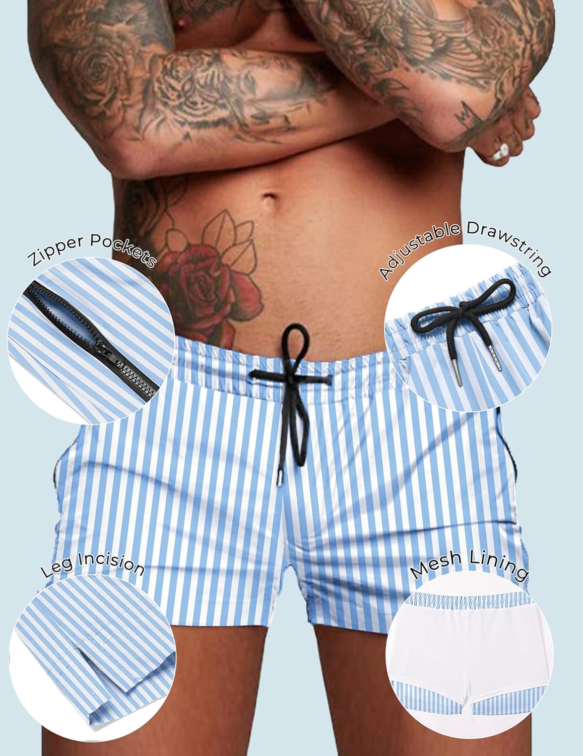 COOFANDY Men's Swim Trunk Quick Dry Swimwear Mesh Lining Bathing Suit Swimsuit Board Beach Sport Short - Image 4