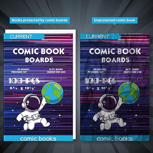 Miniatura 10 de YSCare 100 tableros de cómics, tableros de cómics de tamaño actual, tablero de respaldo de cómics sin ácidos, tableros de cómics gruesos y duraderos