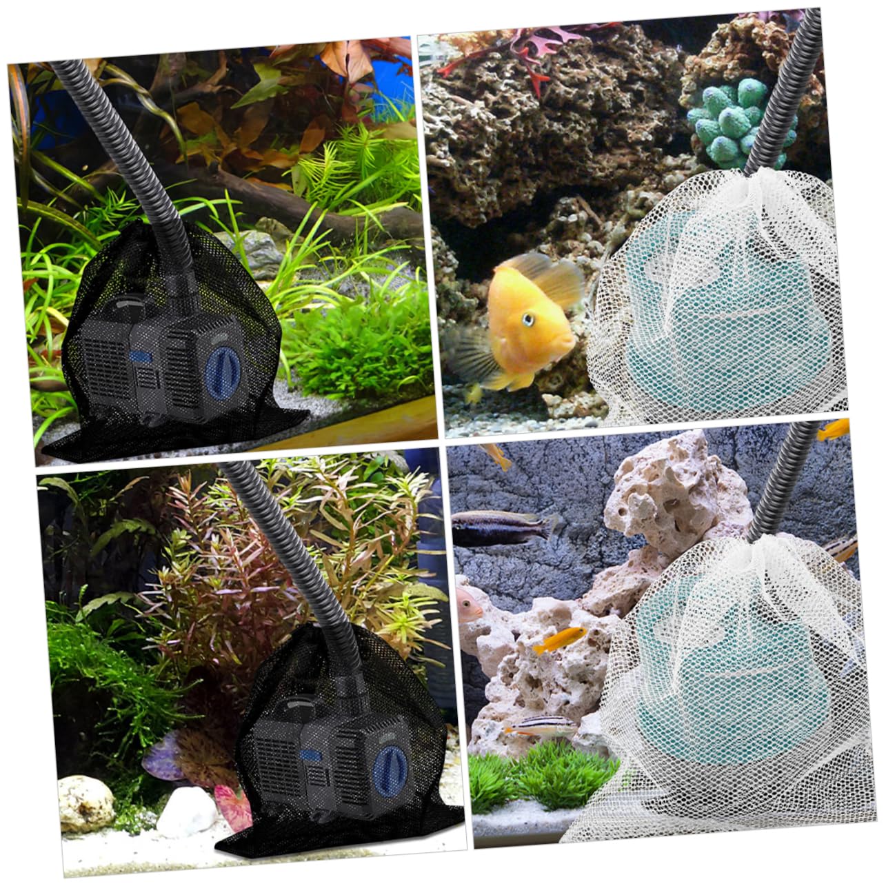 Gogogmee Pond Water Pump Filter Bag Set 2pcs Mesh Bag for Pond Pump Barrier Mesh Large Size Drawstring Closure