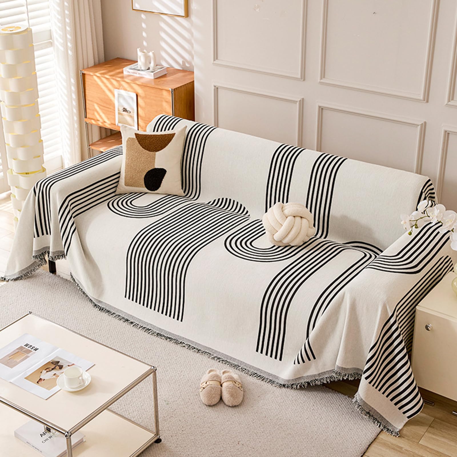 Housse de canapé velours de luxe réversible 180 x 230 cm élégante