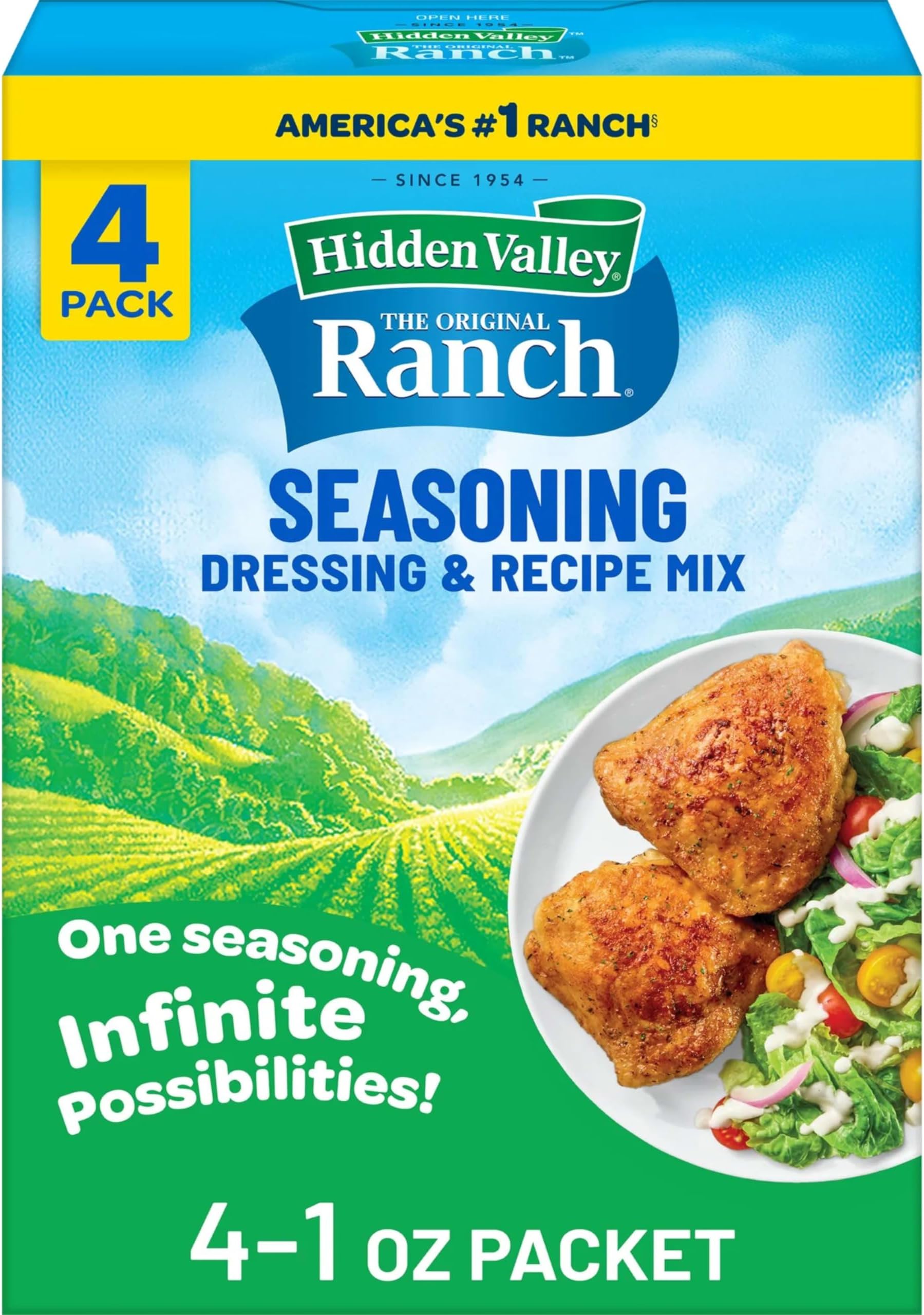 Original Ranch Seasoning, Dressing and Recipe Mix, 1 Ounce Each, 4 Count (Package May Vary)