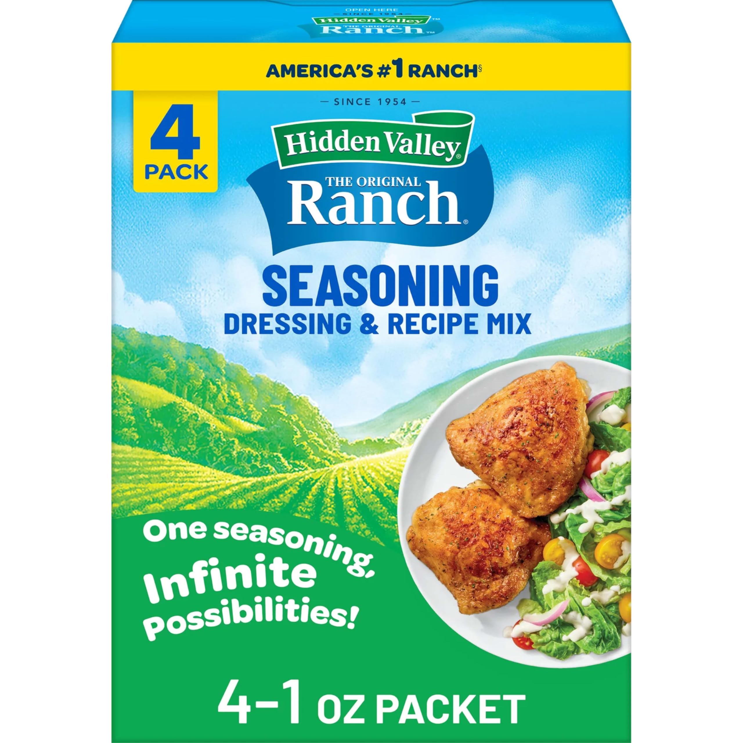 Original Ranch Seasoning, Dressing and Recipe Mix, 1 Ounce Each, 4 Count (Package May Vary)
