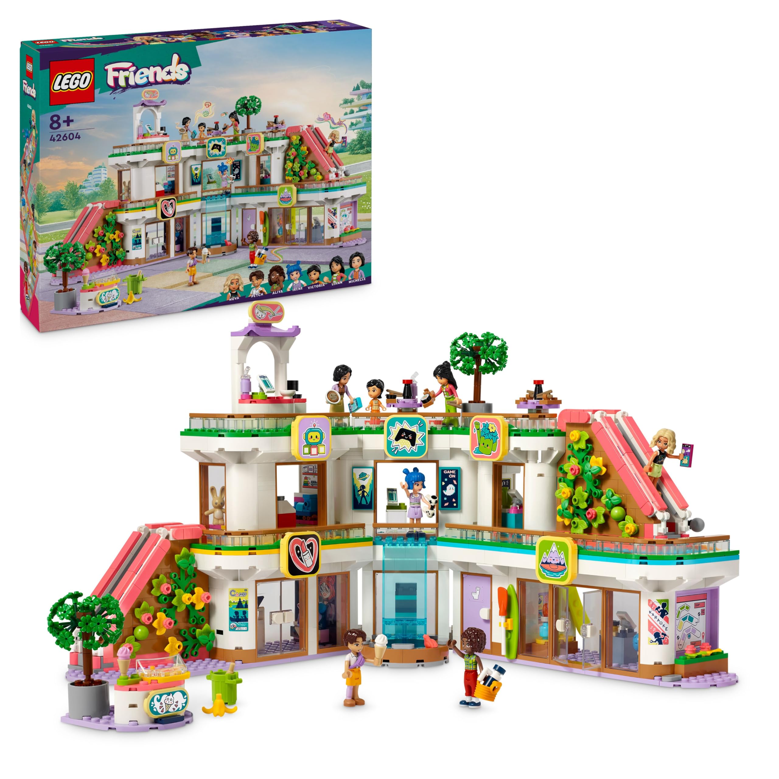 LEGOFriends Heartlake City Shopping Mall with 5 Toy Shops for 8 Plus Year Old Girls, Boys & Kids, Role-Play Toys, Features 7 Minidoll Characters, Birthday Gift Idea 42604