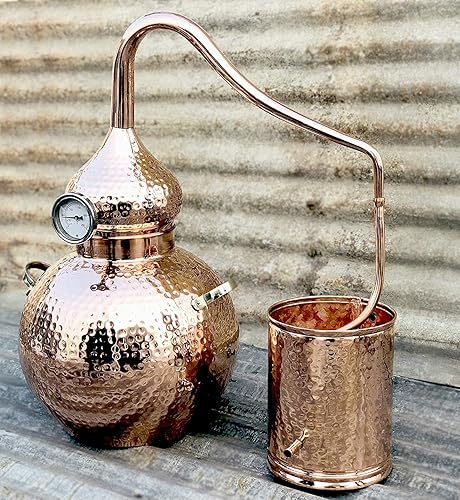Miniatura 7 de Alambique alambique alambique de cobre puro de 5 galones para whisky, aceites esenciales de alcohol ilegal por Copperholic