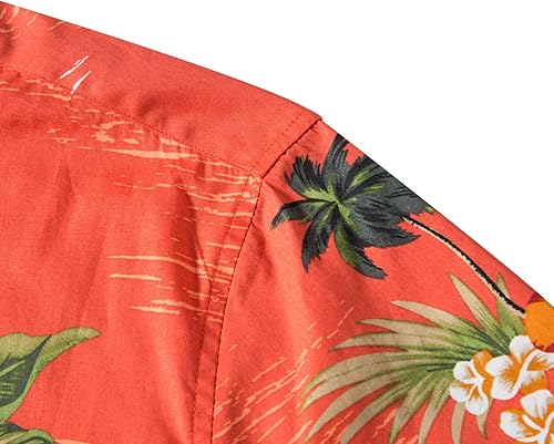 Vista 4 de TUNEVUSE Mens FlowerPineappleBird Print Hawaiian Short Sleeve Shirt Casual Button Down Tropical Shirt