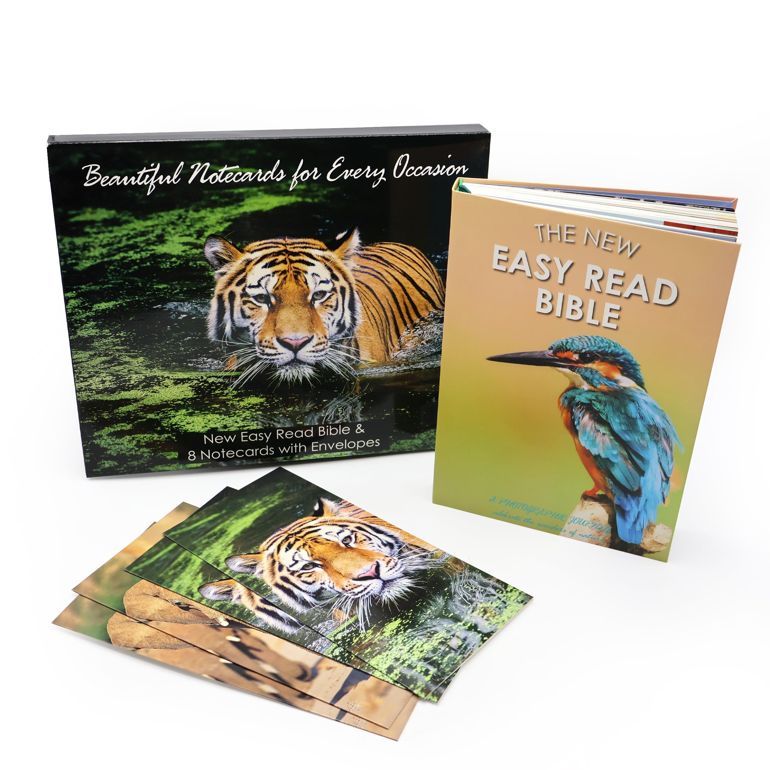 The New Easy Read Bible & Notecard Gift Set - Tiger Design