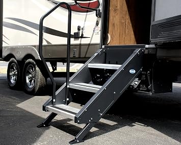 MORryde - STP214-029H 3 Step Handrail for Step Above 1st Generation RV Entry Step, Black