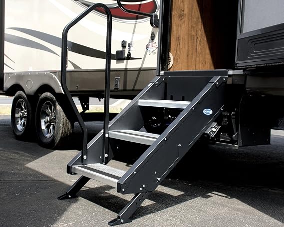MORryde - STP214-029H 3 Step Handrail for Step Above 1st Generation RV Entry Step, Black