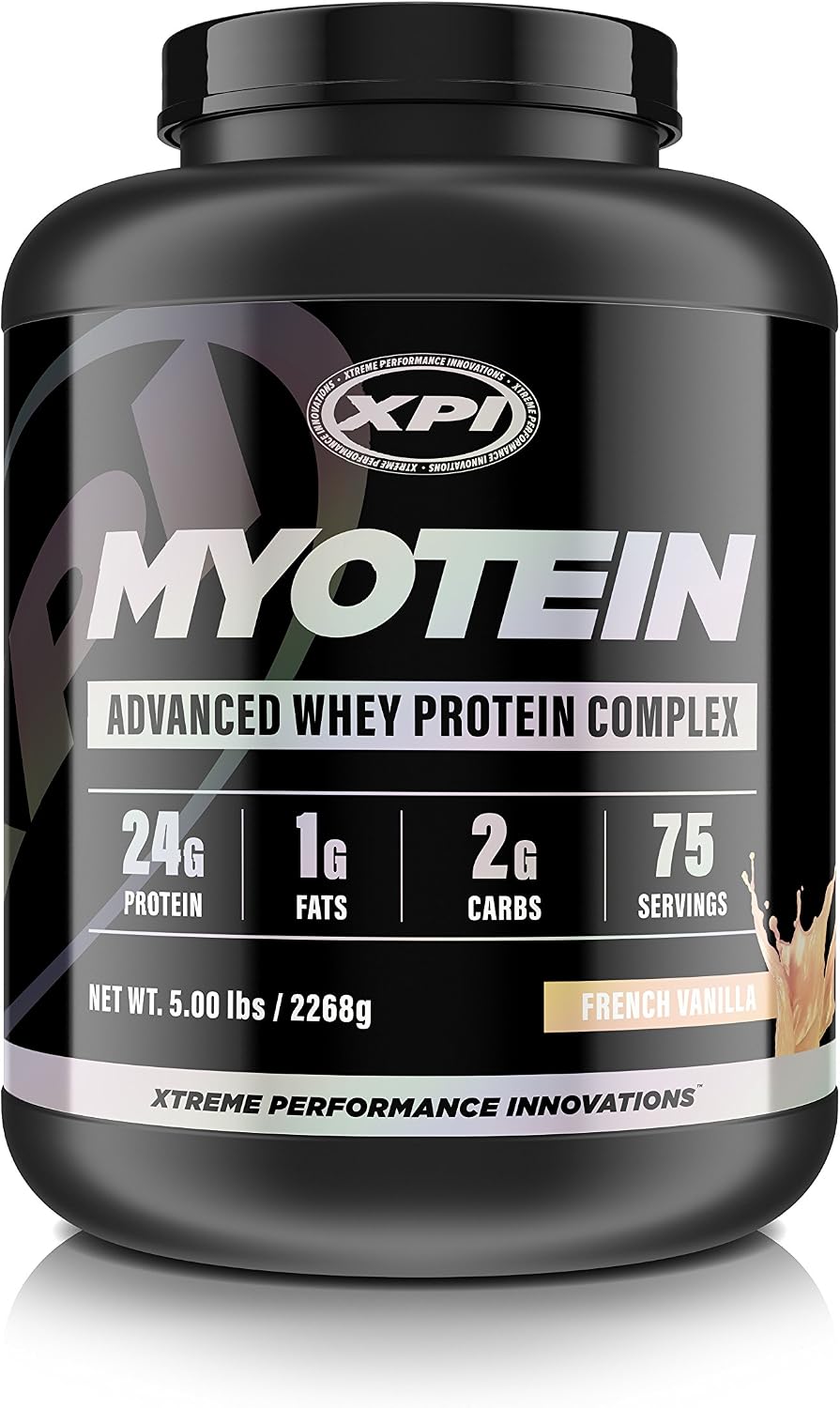 XPI Myotein Protein Powder, French Vanilla 5LB - Best Whey Protein Powder/Shake - Hydrolysate, Isolate, Concentrate & Micellar Casein