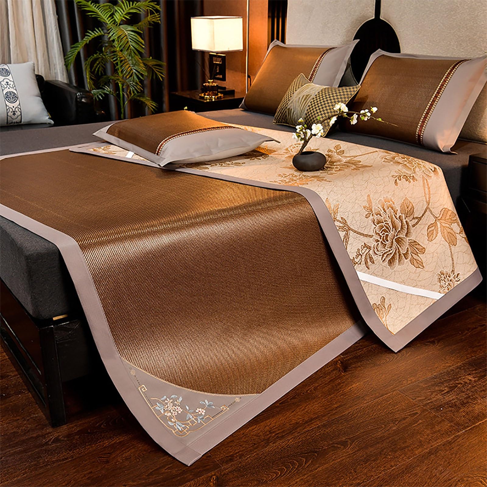 Tapis rafraîchissant d'été en bambou pliable multicolore pour mieux dormir au frais