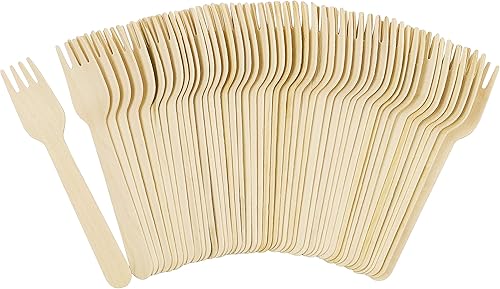 Miniatura 8 de Galashield Tenedores de madera desechables  100 piezas  6.3 pulgadas de longitud Eco Friendly Biodegradable Compostable Juego de cubiertos de madera