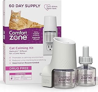 Comfort Zone 1 Diffuser Plus 2 Refills Cat Calming Diffuser Kit (60-Day Supply) for a Calm Home | Veterinarian Recommended...