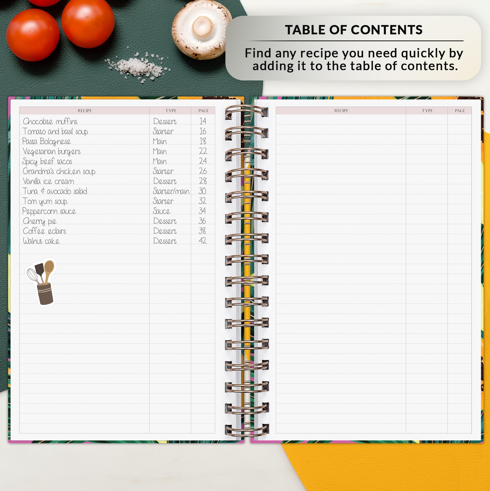 PLANBERRY Recipe Book, Blank Hardcover Cookbook to Write in Your Own Recipes, Empty Cook Book Journal to Fill in - Image 4