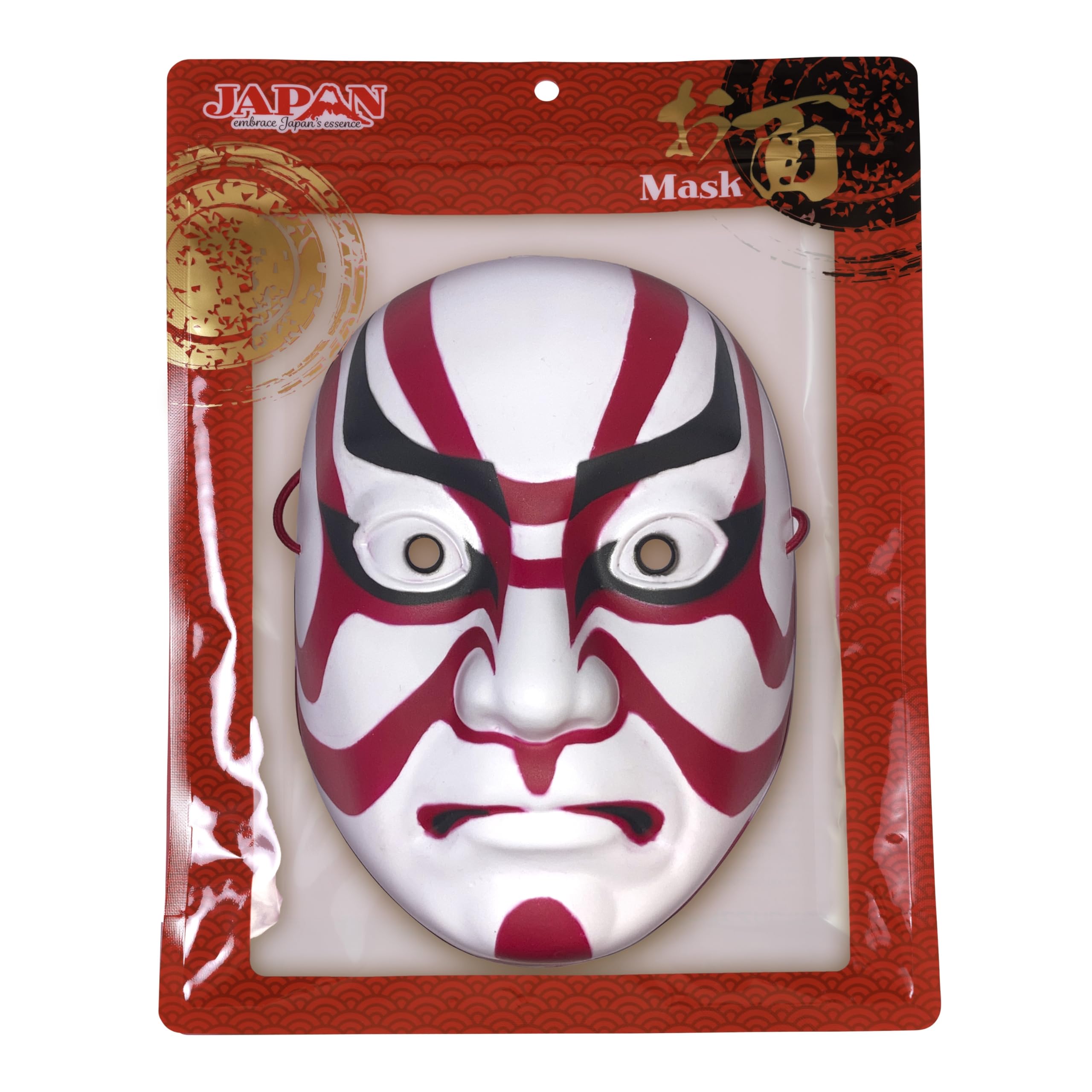 Sujikuma Japanese Style Mask, Red