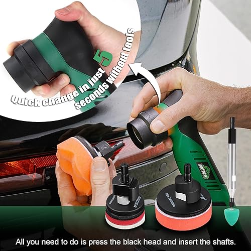 Miniatura 7 de BATOCA S5 - Pulidora inalámbrica para automóvil, lijadora de doble acción y máquina pulidora rotativa de 123 pulgadas, almohadillas de pulido para