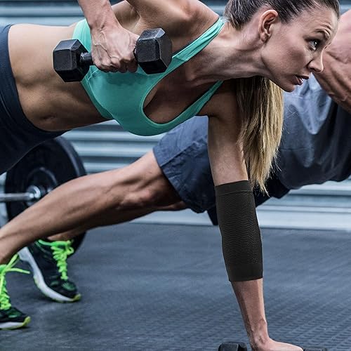 Miniatura 8 de uxcell Codera de compresión (1 par), codo para tendinitis y codo de tenista, codo de golfista para hombres y mujeres, artritis, entrenamiento,