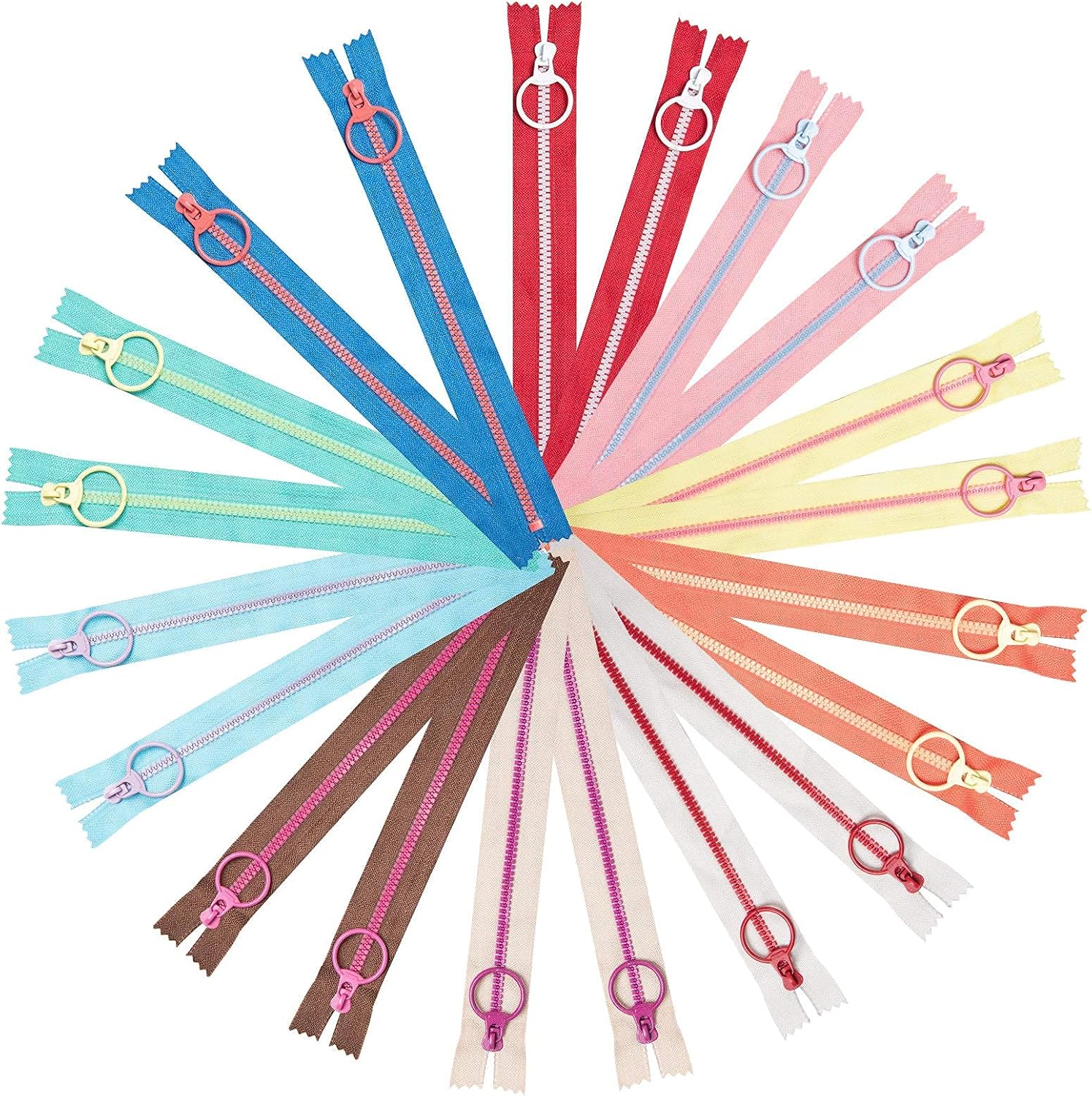 50 Fermetures Éclair Nylon 20 Cm Multicolores – Lot De 50 Fermetures à Glissière 25 Couleurs Pour Couture & Bricolage