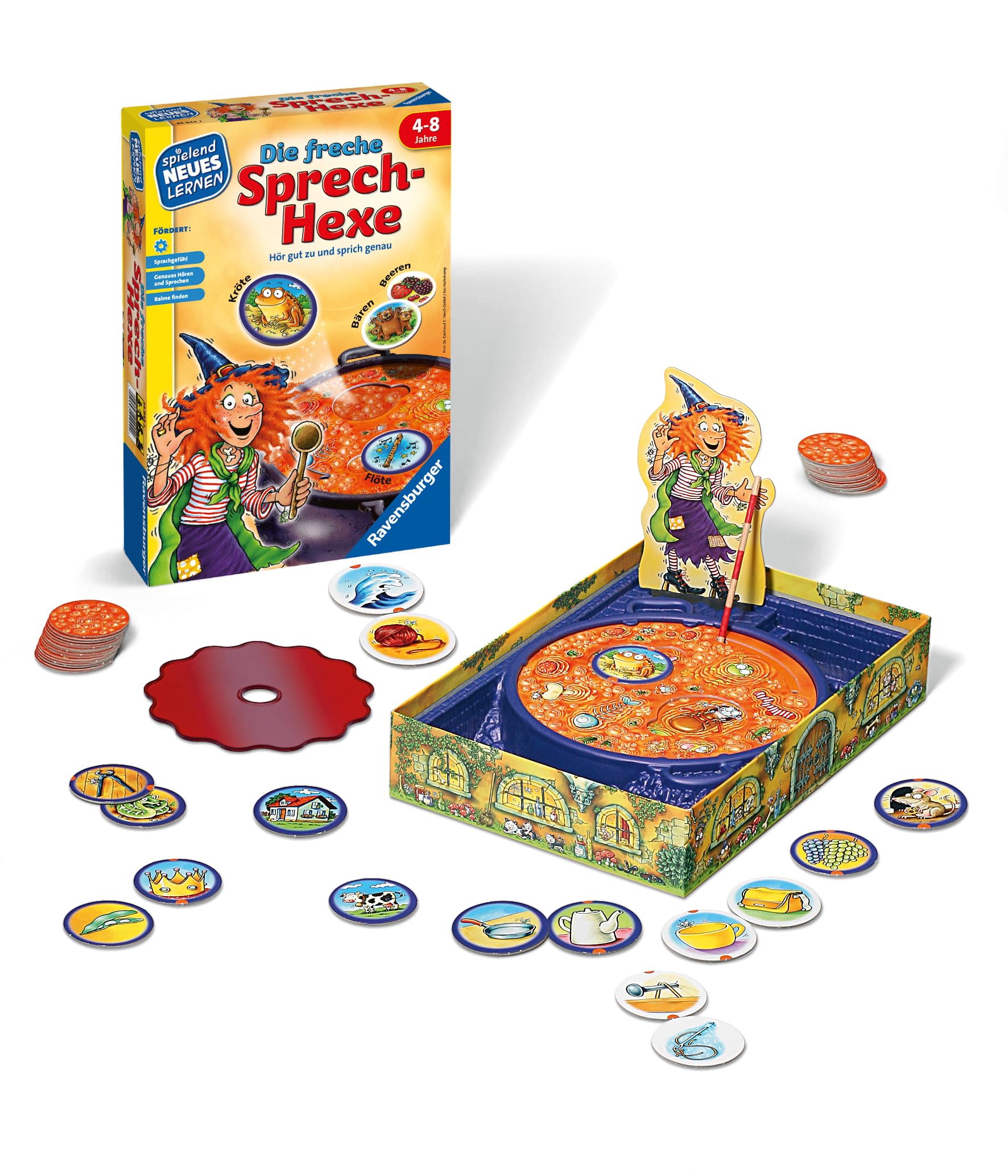 Ravensburger 24944 - Die freche Sprech-Hexe - Spielen und Lernen für Kinder, Lernspiel für Kinder ab 4 Jahren, Spielend Neues Lernen für 2-4 Spieler - Geburtstagsgeschenke - 2